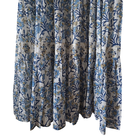 Tuckernuck Ro's Garden Diwali Maxi Dress Long Sleeve Blue Floral Size XS - Picture 4 of 7